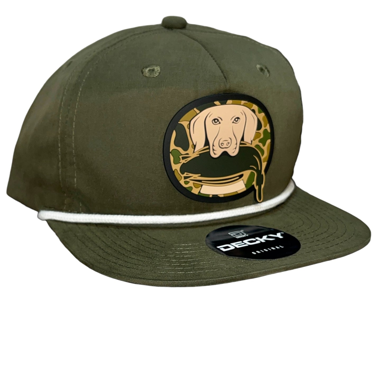 Duck Hunter Hat 3D Classic Rope Hat- Olive/ White