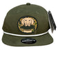 Duck Hunter Hat 3D Classic Rope Hat- Olive/ White