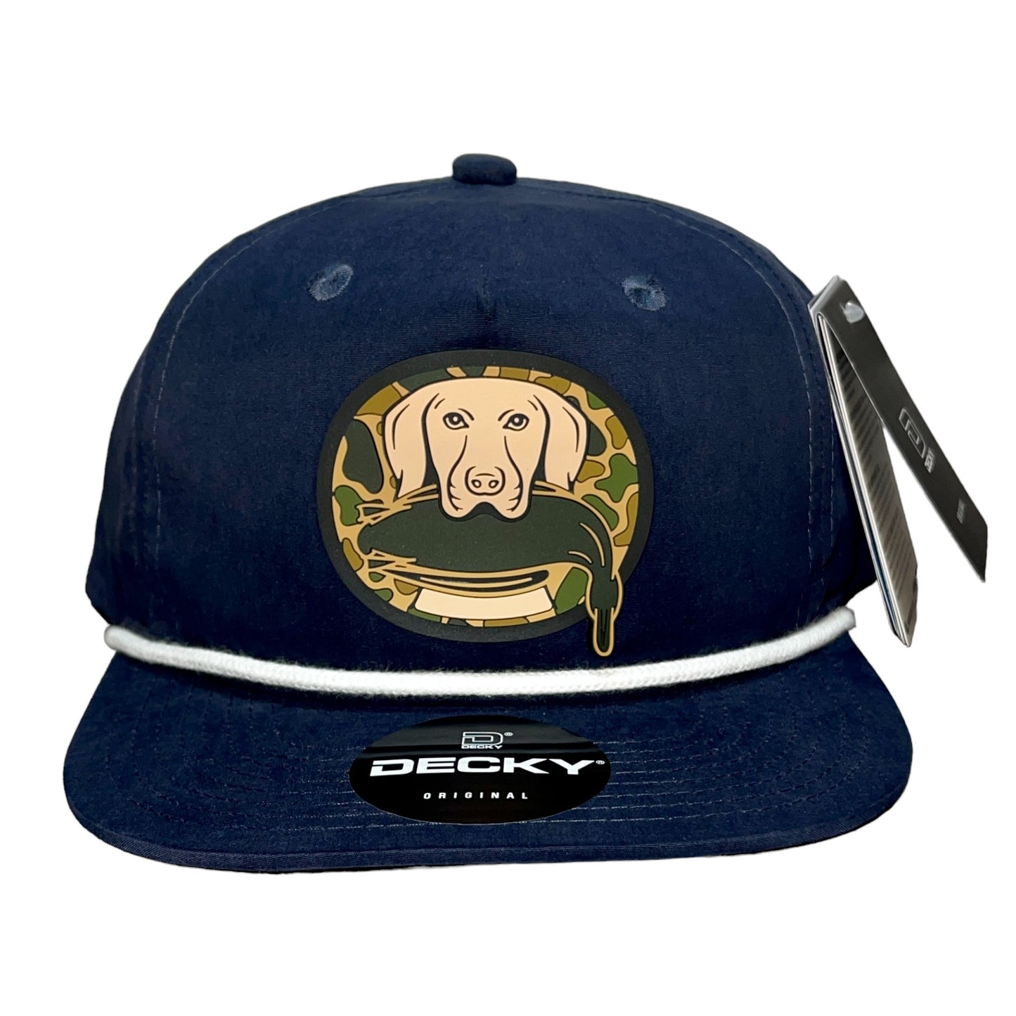 Duck Hunter Hat 3D Classic Rope Hat- Navy/ White