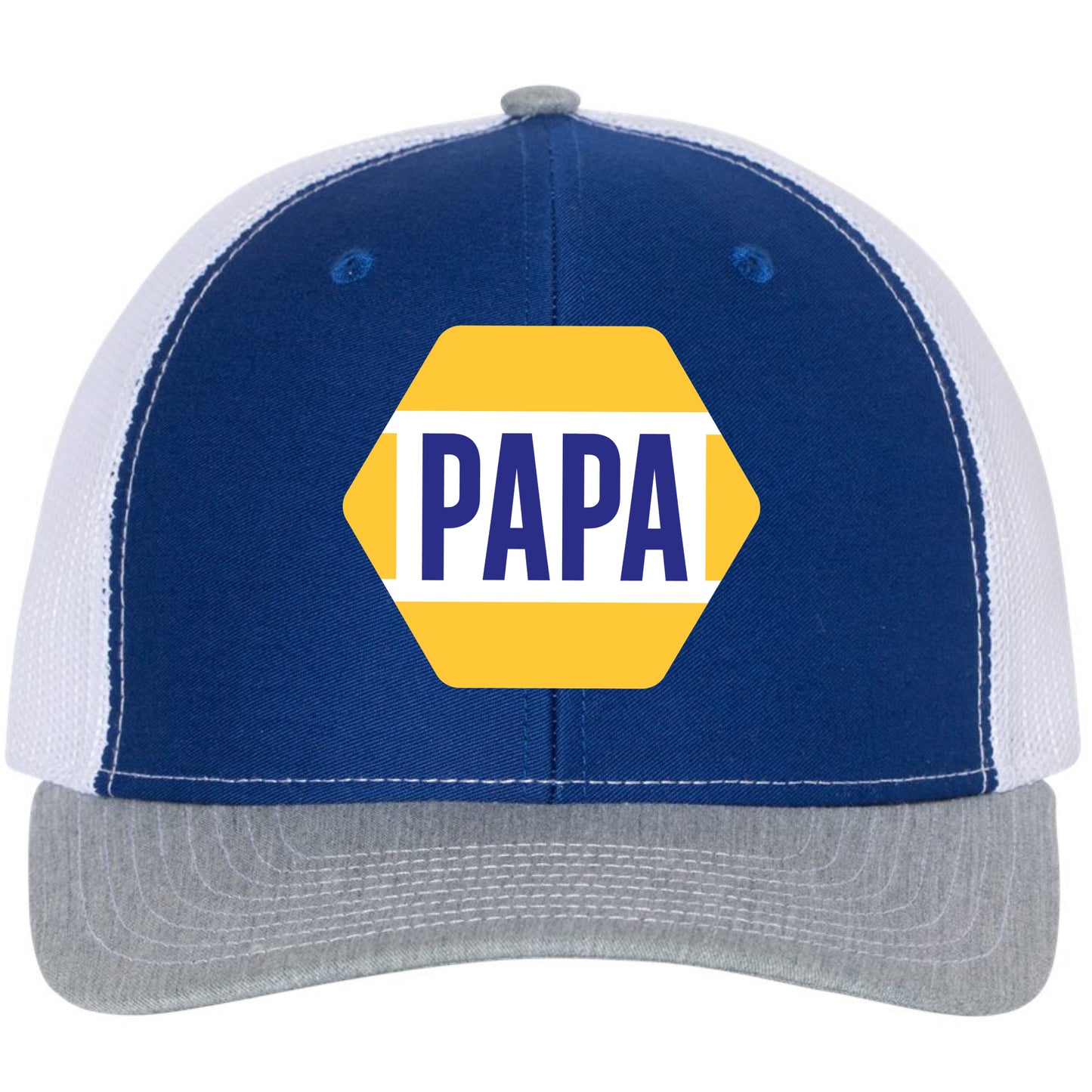 PAPA Know How 3D Snapback Trucker Hat-  Royal/ White/ Grey - Ten Gallon Hat Co.