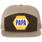 PAPA Know How 3D Snapback Seven-Panel Trucker Hat- Brown/ Khaki - Ten Gallon Hat Co.