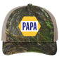PAPA Know How 3D Patterned Snapback Trucker Hat- Mossy Oak Obsession/ Khaki - Ten Gallon Hat Co.