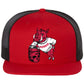 Arkansas Razorbacks- Skull Crushers 3D PVC Patch Wool Blend Flat Bill Hat- Red/ Black - Ten Gallon Hat Co.