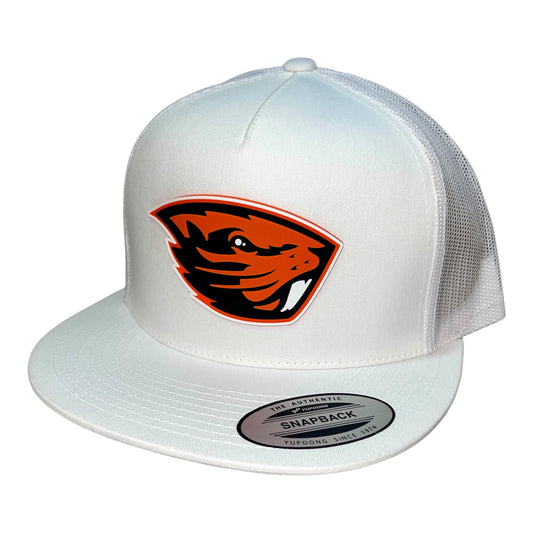 Oregon State Beavers 3D YP Snapback Flat Bill Trucker Hat- White