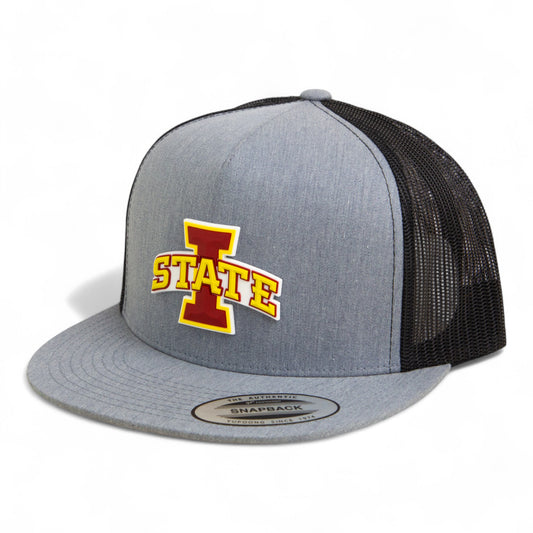 Iowa State Cyclones 3D YP Snapback Flat Bill Trucker Hat- Heather Grey/ Black