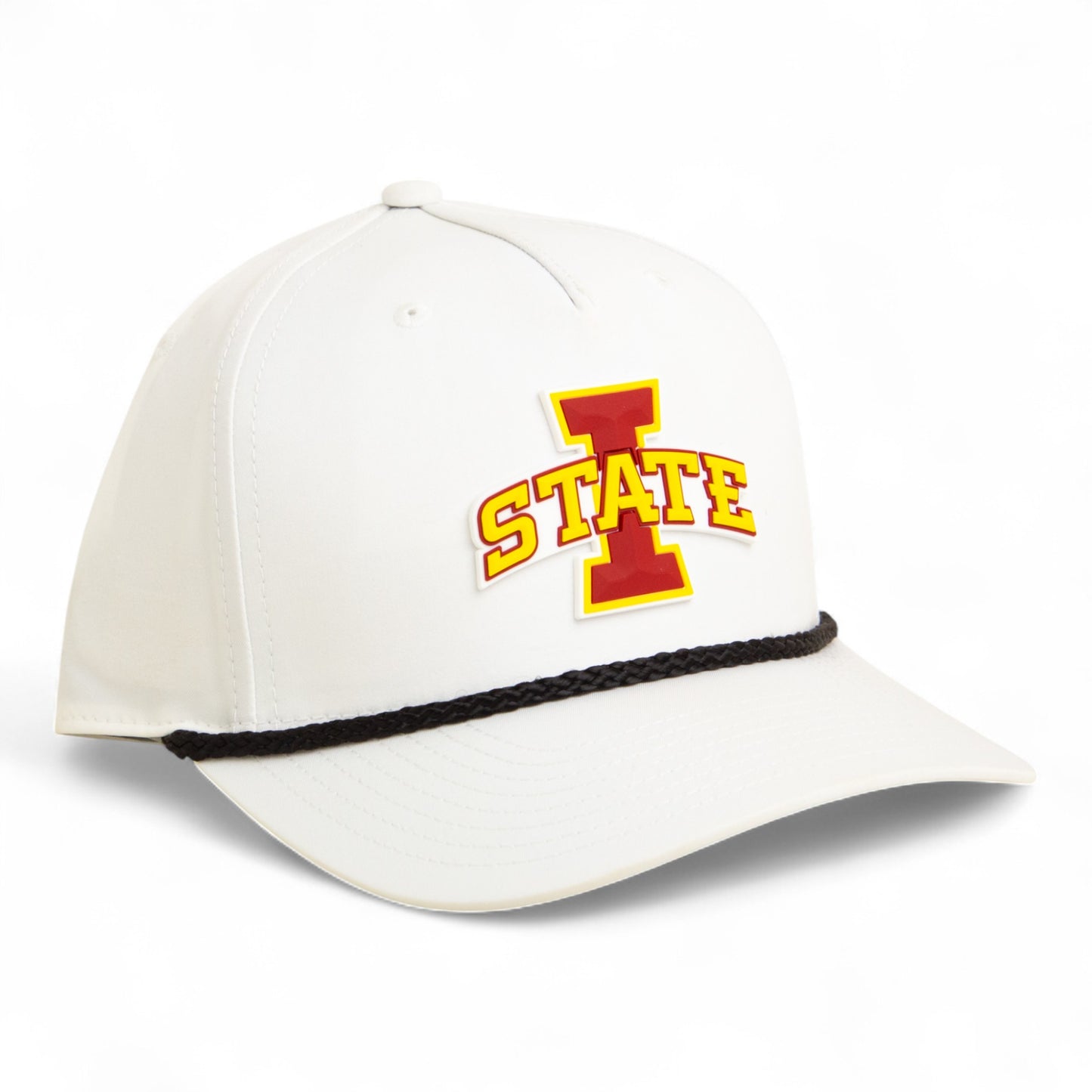 Iowa State Cyclones 3D Five Panel Classic Rope Hat- White/ Black