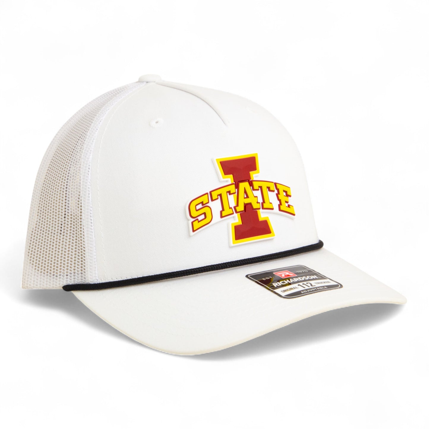 Iowa State Cyclones 3D Snapback Trucker Rope Hat- White/ Black