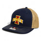 Iowa State Cyclones 3D Snapback Trucker Hat- Navy/ Tan