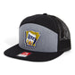 It's Miller Time Arkansas 3D Snapback Seven-Panel Flat Bill Trucker Hat- Heather Grey/ Black