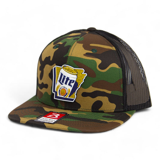It's Miller Time Arkansas 3D Wool Blend Flat Bill Hat- Army Camo/ Black