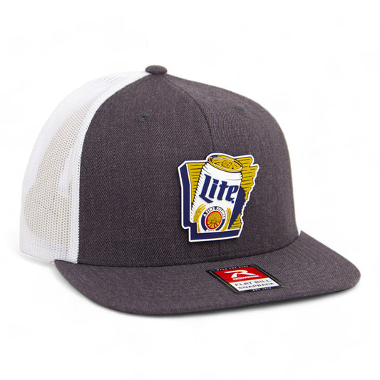 It's Miller Time Arkansas 3D Wool Blend Flat Bill Hat- Heather Charcoal/ White