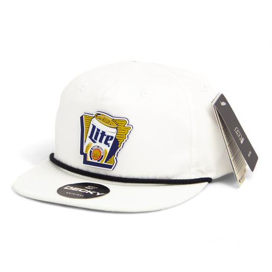 It's Miller Time Arkansas 3D Classic Rope Hat- White/ Black