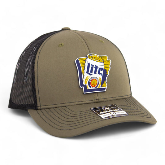 It's Miller Time Arkansas 3D Snapback Trucker Hat- Loden/ Black