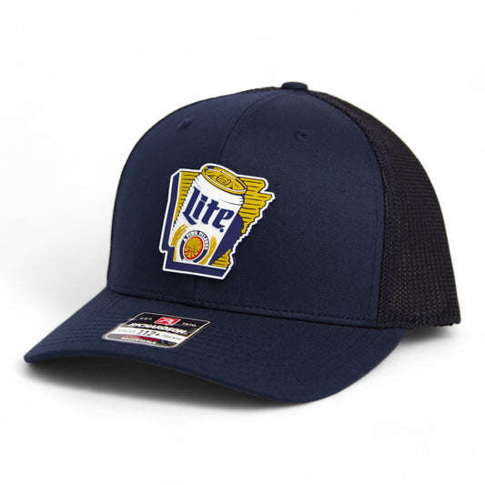 It's Miller Time Arkansas 3D Snapback Trucker Hat- Navy