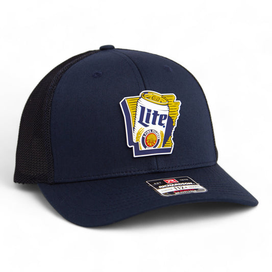 It's Miller Time Arkansas 3D Snapback Trucker Hat- Navy