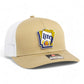 It's Miller Time Arkansas 3D Snapback Trucker Hat- Tan/ White