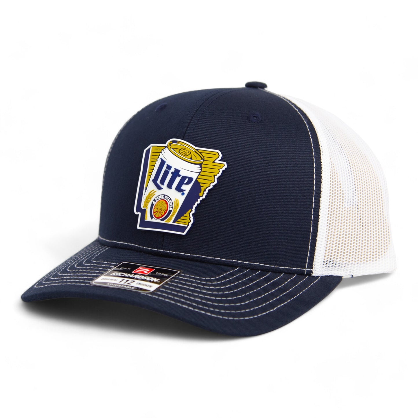 It's Miller Time Arkansas 3D Snapback Trucker Hat- Navy/ White