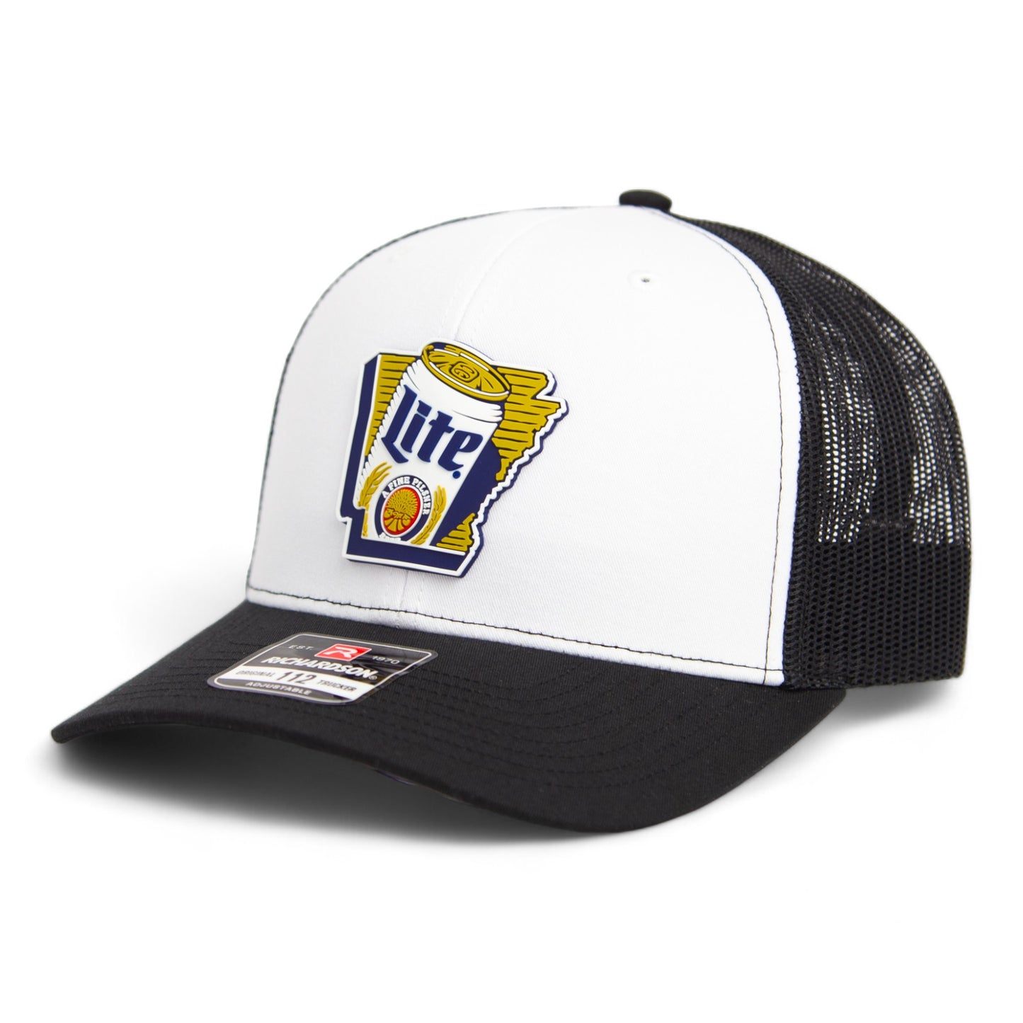 It's Miller Time Arkansas 3D Snapback Trucker Hat- White/ Black