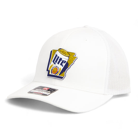 It's Miller Time Arkansas 3D Snapback Trucker Hat- White