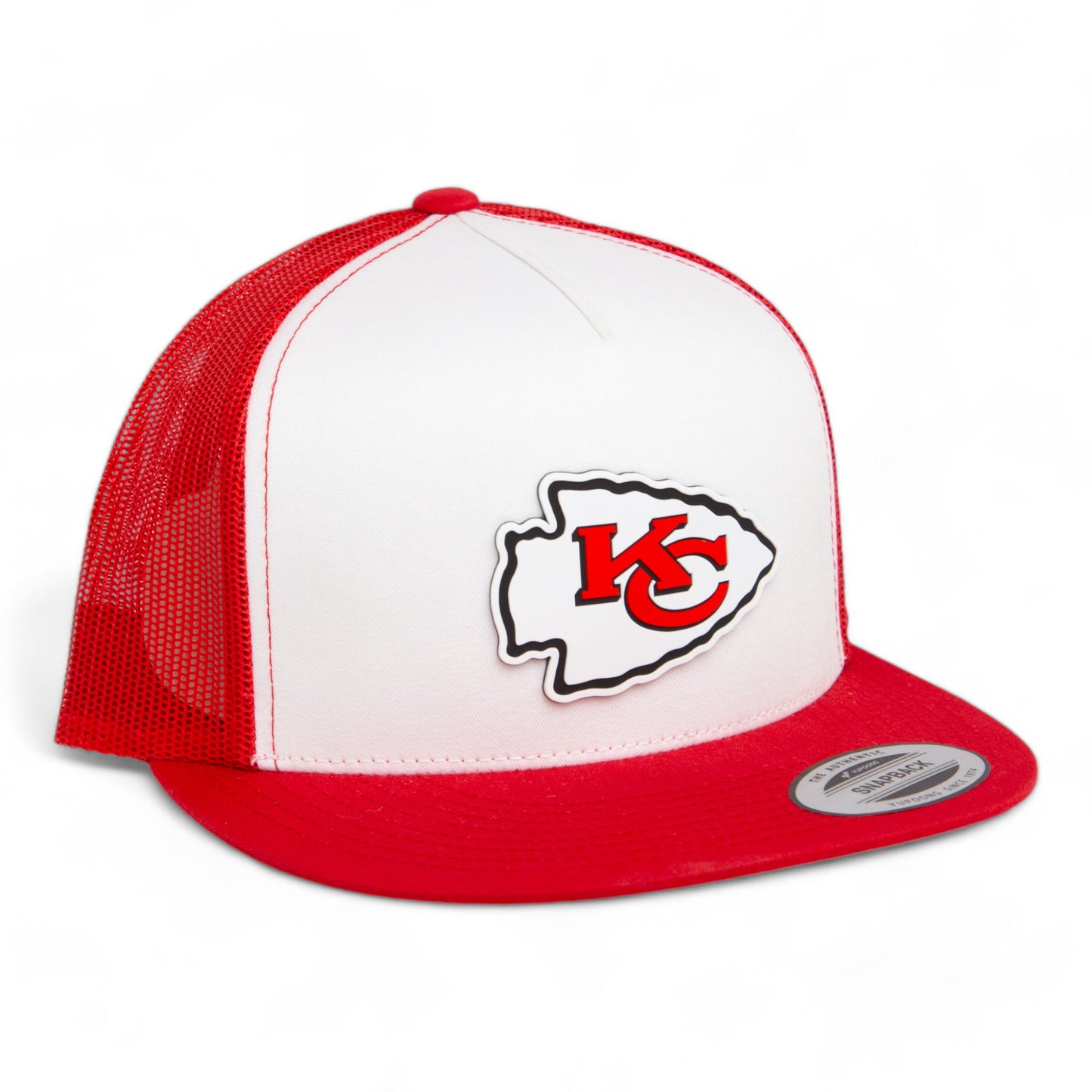 Kansas City Chiefs 3D YP Snapback Flat Bill Trucker Hat- White/ Red