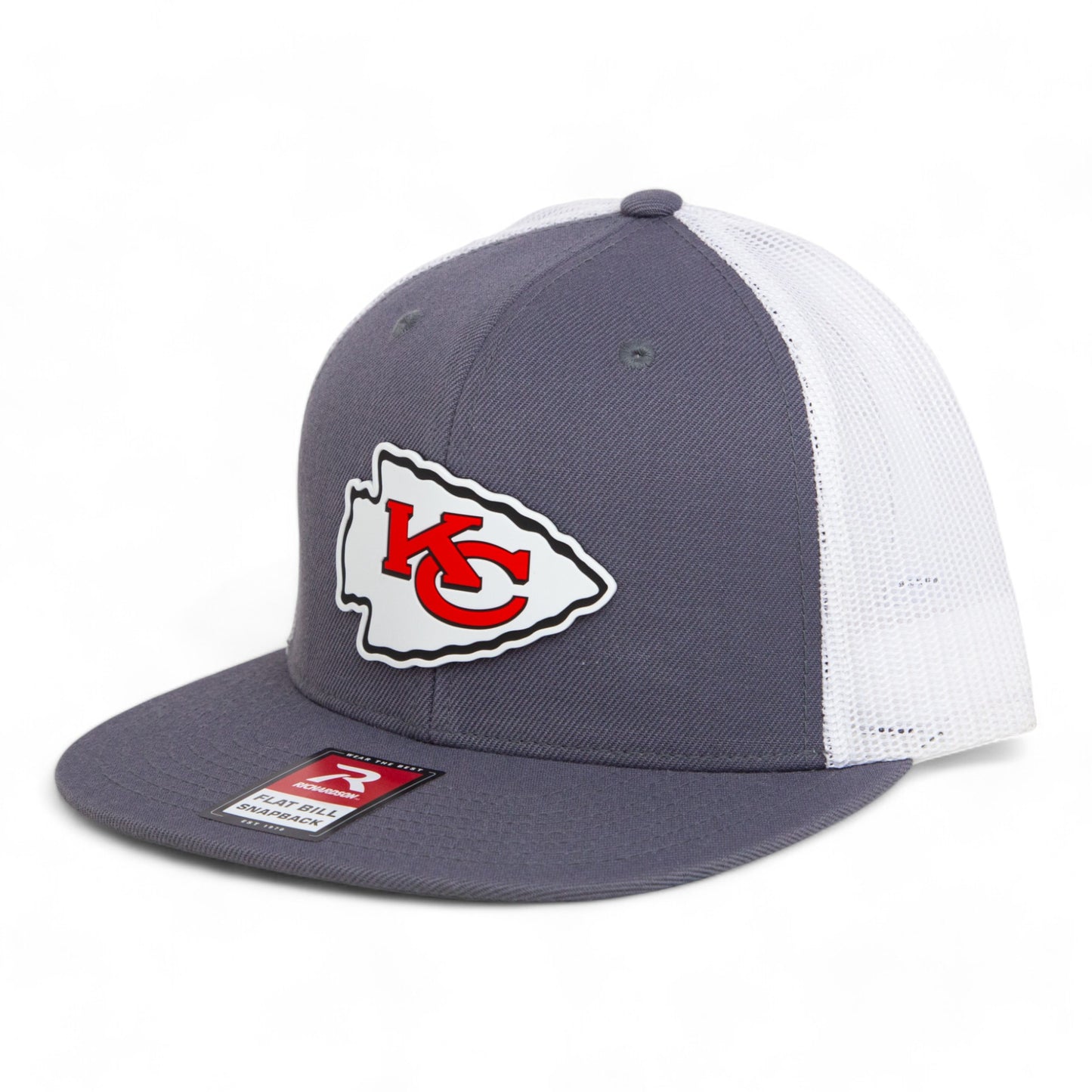 Kansas City Chiefs 3D Wool Blend Flat Bill Hat- Charcoal/ White