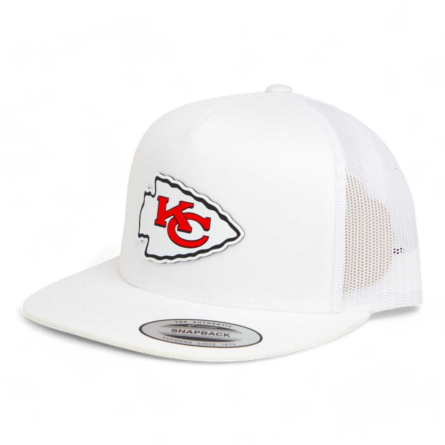 Kansas City Chiefs 3D YP Snapback Flat Bill Trucker Hat- White