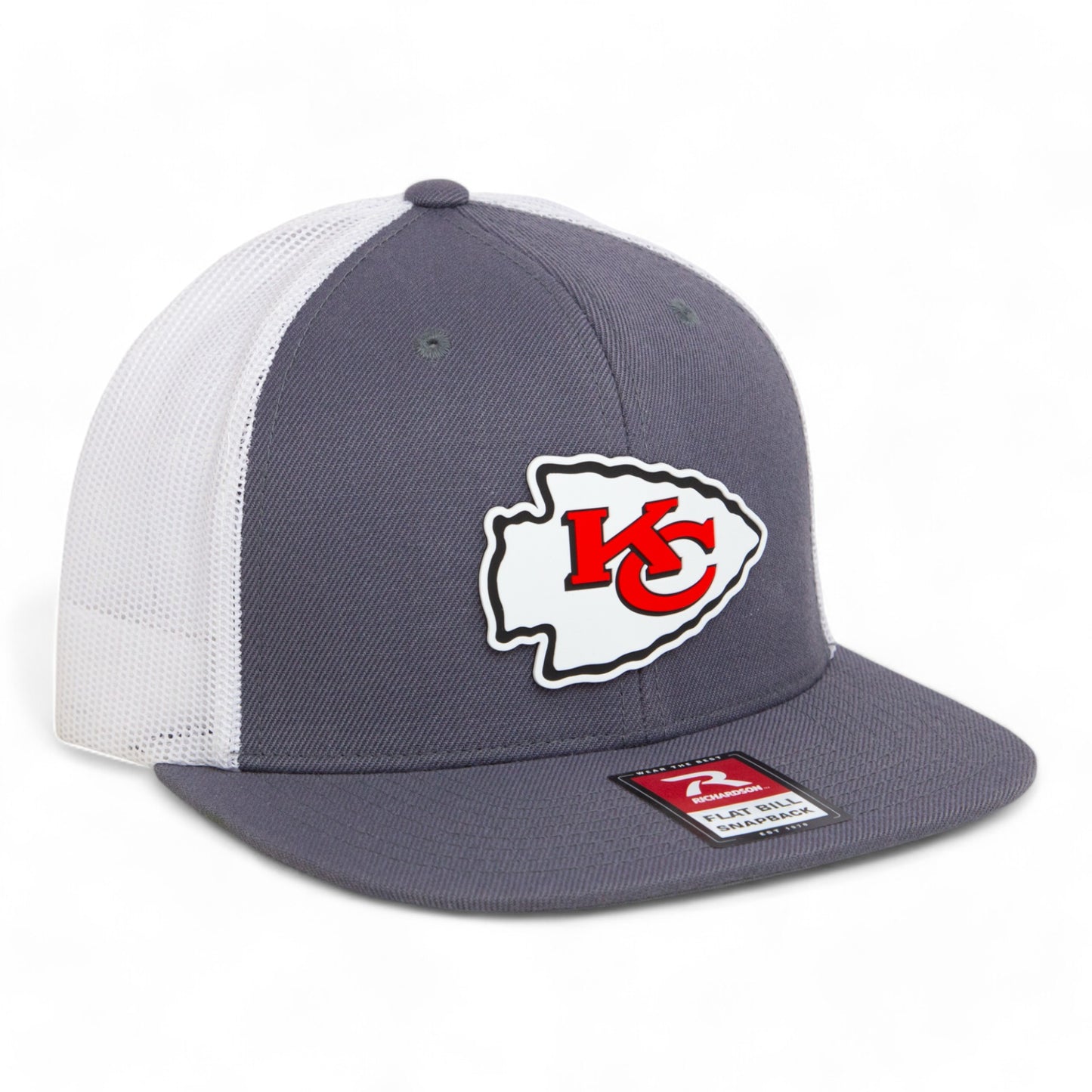 Kansas City Chiefs 3D Wool Blend Flat Bill Hat- Charcoal/ White