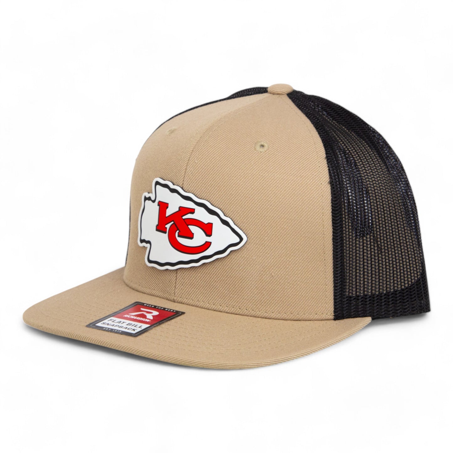 Kansas City Chiefs 3D Wool Blend Flat Bill Hat- Tan/ Black