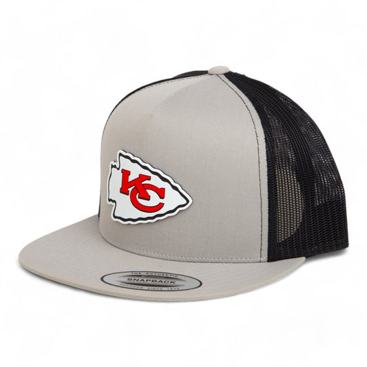 Kansas City Chiefs 3D YP Snapback Flat Bill Trucker Hat- Silver/ Black