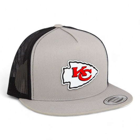 Kansas City Chiefs 3D YP Snapback Flat Bill Trucker Hat- Silver/ Black