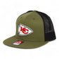 Kansas City Chiefs 3D Wool Blend Flat Bill Hat- Loden/ Black