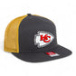 Kansas City Chiefs 3D Snapback Seven-Panel Flat Bill Trucker Hat- Charcoal/ Old Gold