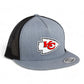 Kansas City Chiefs 3D YP Snapback Flat Bill Trucker Hat- Heather Grey/ Black