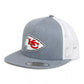 Kansas City Chiefs 3D YP Snapback Flat Bill Trucker Hat- Heather Grey/ White