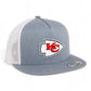 Kansas City Chiefs 3D YP Snapback Flat Bill Trucker Hat- Heather Grey/ White