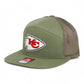 Kansas City Chiefs 3D Snapback Seven-Panel Flat Bill Trucker Hat- Loden Green