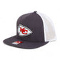 Kansas City Chiefs 3D Wool Blend Flat Bill Hat- Heather Charcoal/ White