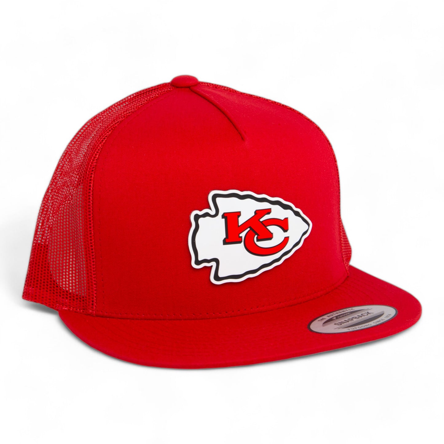 Kansas City Chiefs 3D YP Snapback Flat Bill Trucker Hat- Red