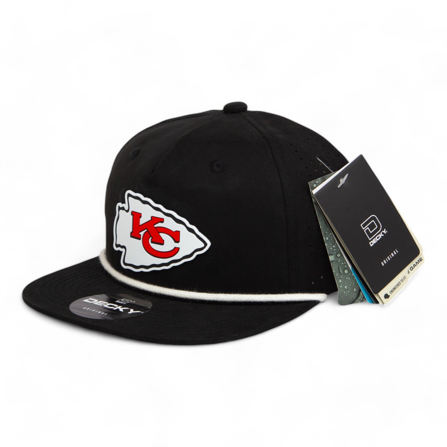 Kansas City Chiefs 3D Perforated Rope Hat- Black/ White