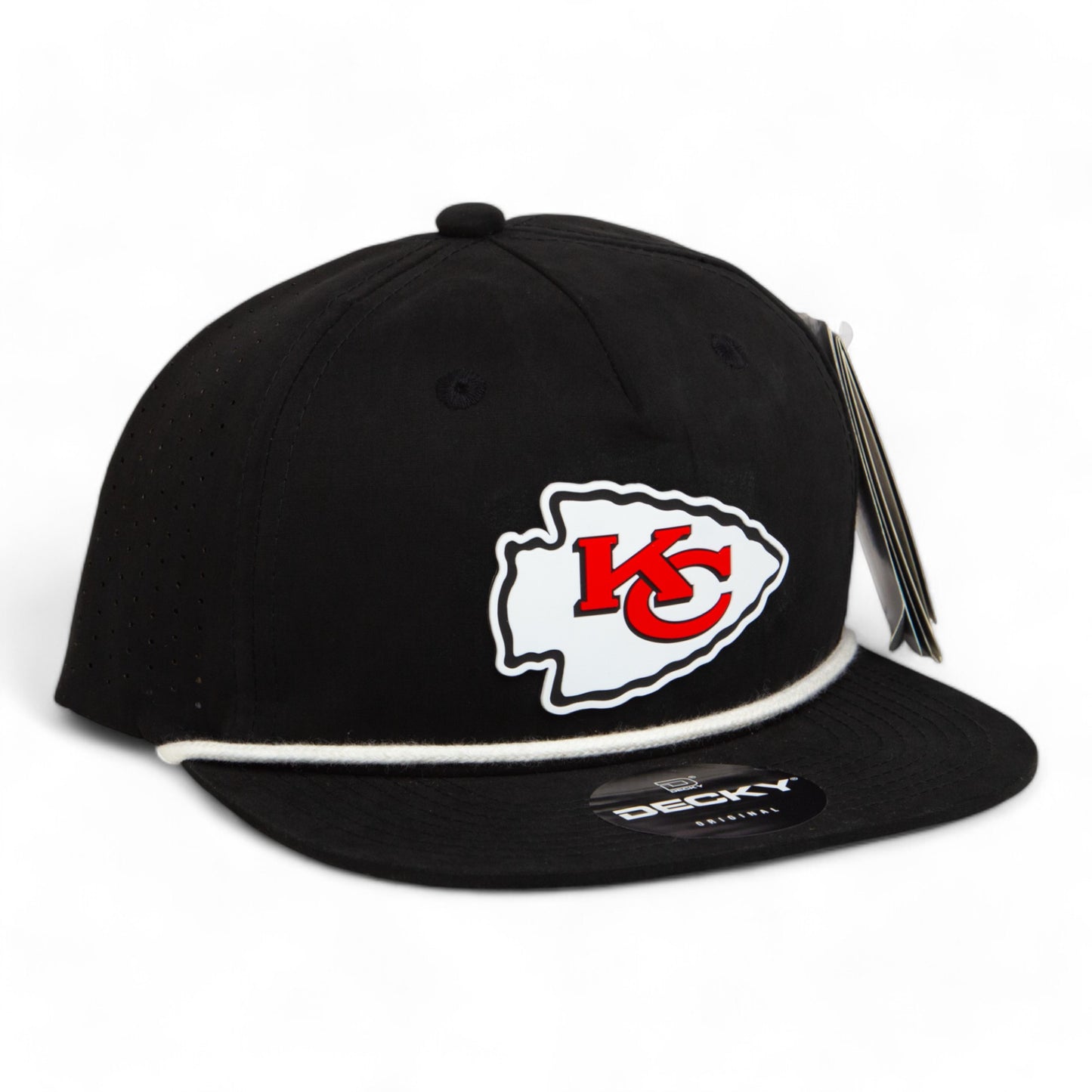 Kansas City Chiefs 3D Perforated Rope Hat- Black/ White