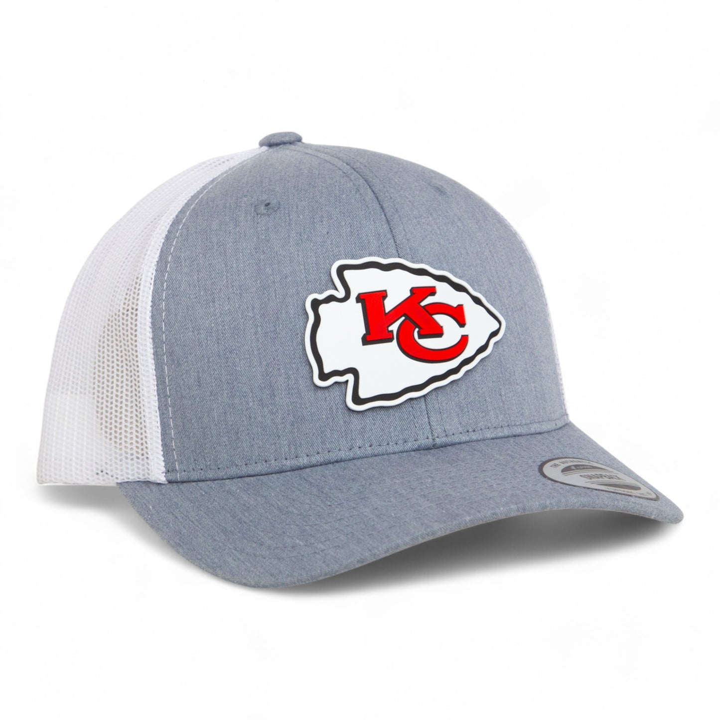 Kansas City Chiefs 3D YP Snapback Trucker Hat- Heather Grey/ White