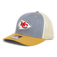 Kansas City Chiefs 3D Snapback Trucker Hat- Heather Grey/ Birch/ Amber Gold