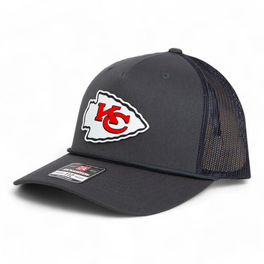 Kansas City Chiefs 3D Snapback Trucker Rope Hat- Charcoal