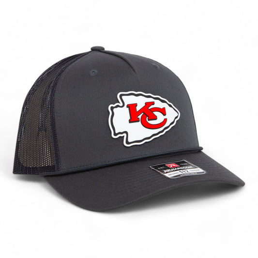 Kansas City Chiefs 3D Snapback Trucker Rope Hat- Charcoal