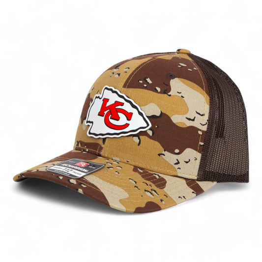 Kansas City Chiefs 3D Snapback Trucker Hat- Desert Camo/ Brown