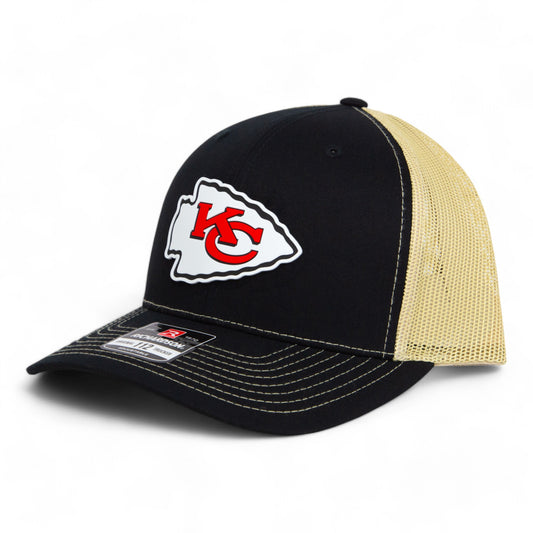 Kansas City Chiefs 3D Snapback Trucker Hat- Black/ Vegas Gold