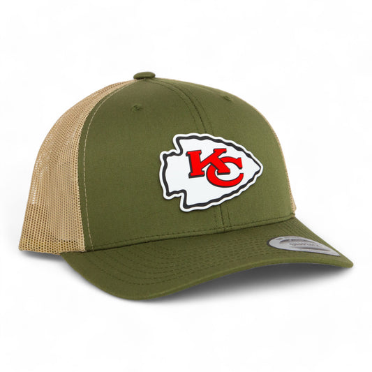 Kansas City Chiefs 3D YP Snapback Trucker Hat- Moss/ Tan