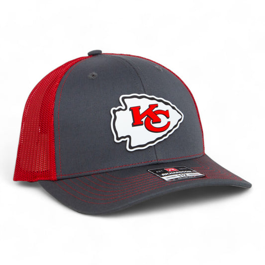 Kansas City Chiefs 3D Snapback Trucker Hat- Charcoal/ Red