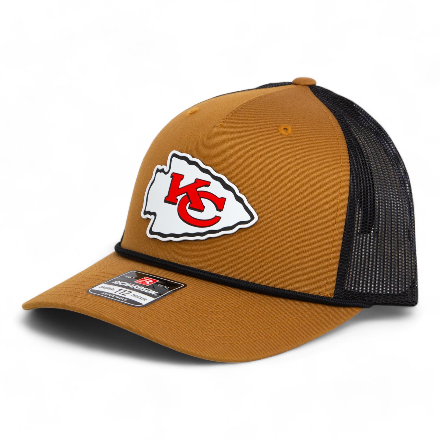 Kansas City Chiefs 3D Snapback Trucker Rope Hat- Caramel/ Black