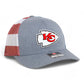 Kansas City Chiefs 3D Snapback Trucker Hat- Heather Grey/ Stars & Stripes